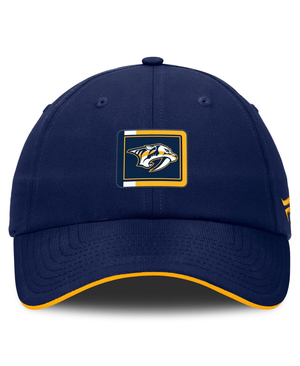 Fanatics Men's Gold/navy Nashville Predators Authentic Pro Ripstop Adjustable Hat In Gold,navy