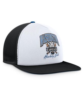 Men's White/Black Washington Capitals Decades Collection Foam Front Snapback Hat