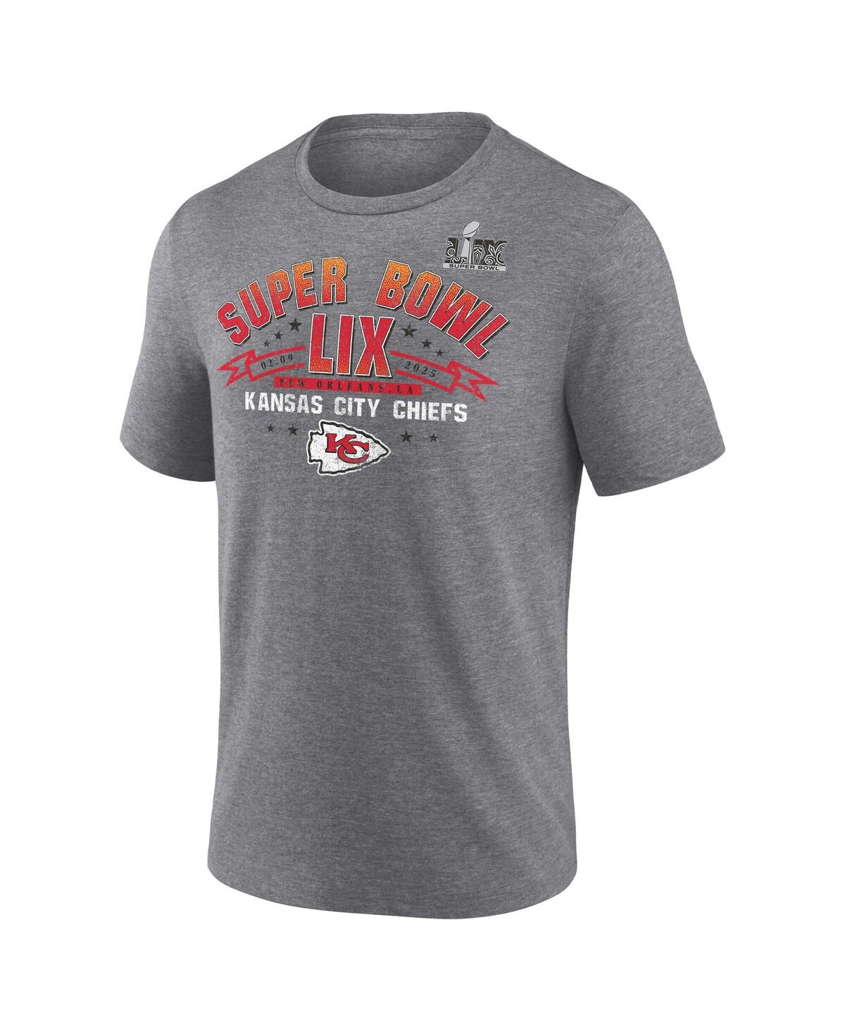 Fanatics Men's Heather Gray Kansas City Chiefs Super Bowl Lix Made It Tri-blend T-shirt In Heather Gray