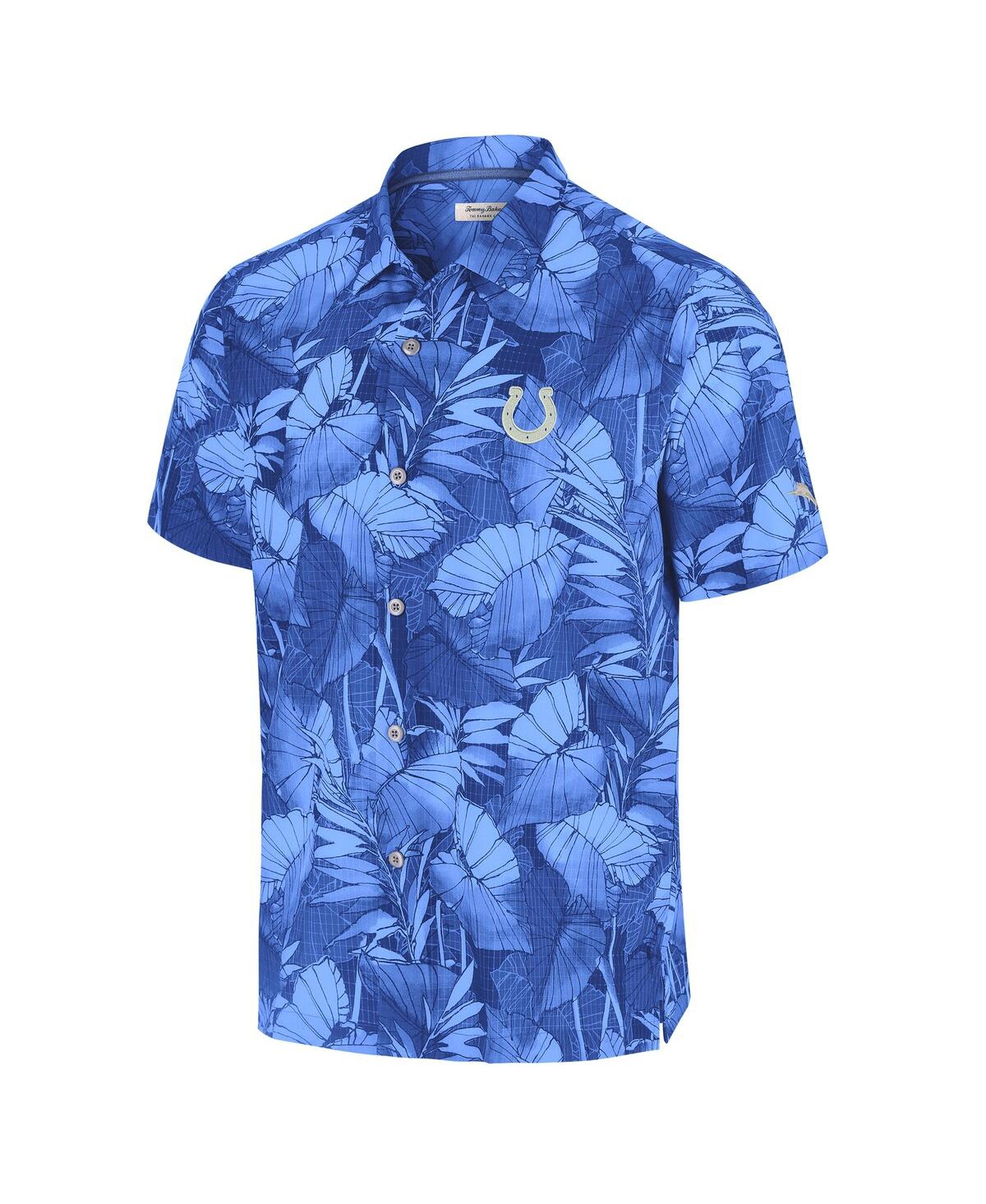 TOMMY BAHAMA MEN'S LIGHT BLUE INDIANAPOLIS COLTS BIG TALL COAST NUEVO FRONDS ISLANDZONE BUTTON-UP SHIRT 