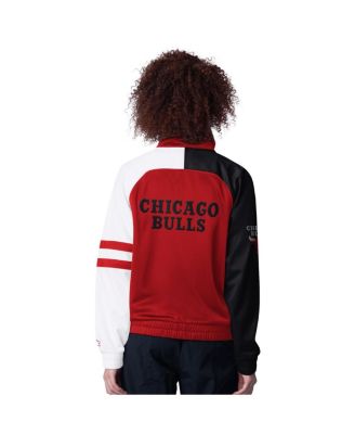 Women's Red Chicago Bulls Line Up Dolman Raglan Full-Zip Track Jacket