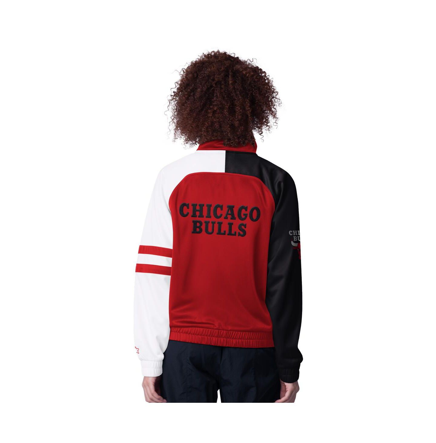Женская куртка Starter Red Chicago Bulls Line Up Dolman Raglan Full-Zip Track Jacket — фото 2