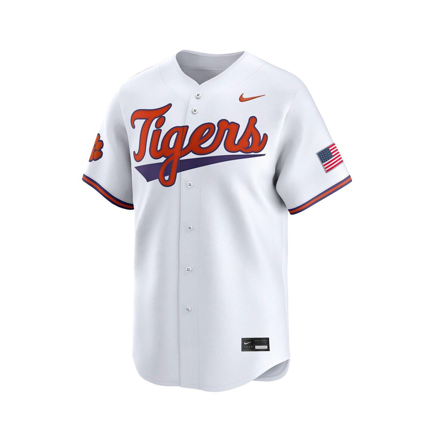 Мужской топ Nike White Clemson Tigers College Limited Baseball Jersey — фото 3