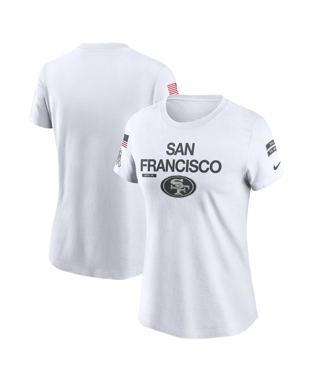 Nike Women's White San Francisco 49ers 2024 Salute To Service Legend Performance T-shirt In White