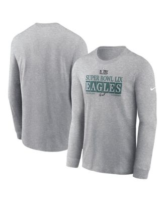 Nike - Men's Heather Gray Philadelphia Eagles Super Bowl LIX NOLA Inspired Long Sleeve T-Shirt