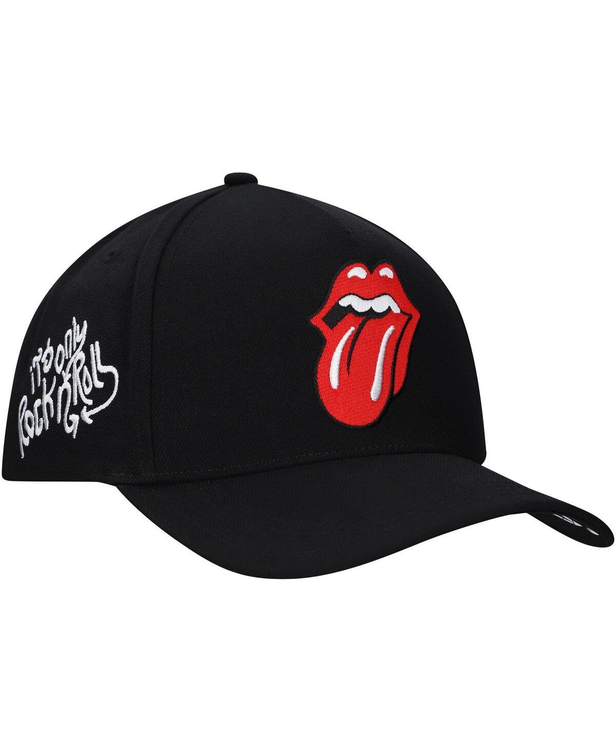 Men's Black Rolling Stones It's Only Rock N' Roll A-Frame Adjustable Hat - Black