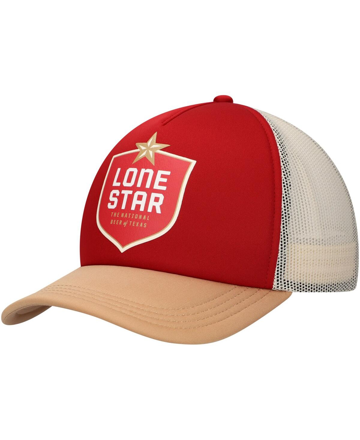 Lids Men's Red/tan Lone Star Beer Foam Trucker Adjustable Hat In Red,tan