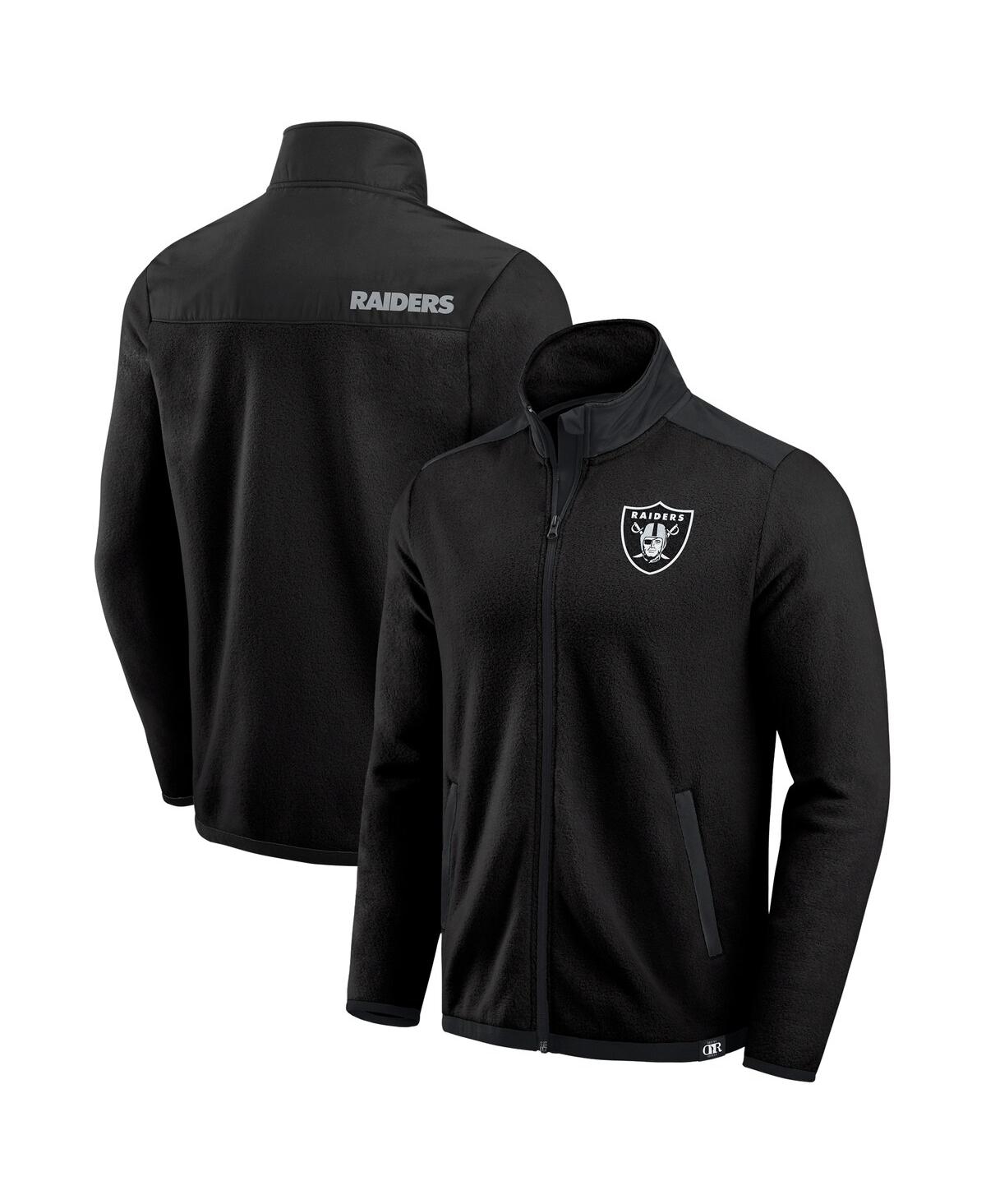 Darius Rucker Collection by Fanatics Men's Black Las Vegas Raiders Color Block Polar Fleece Full-Zip Jacket - Black