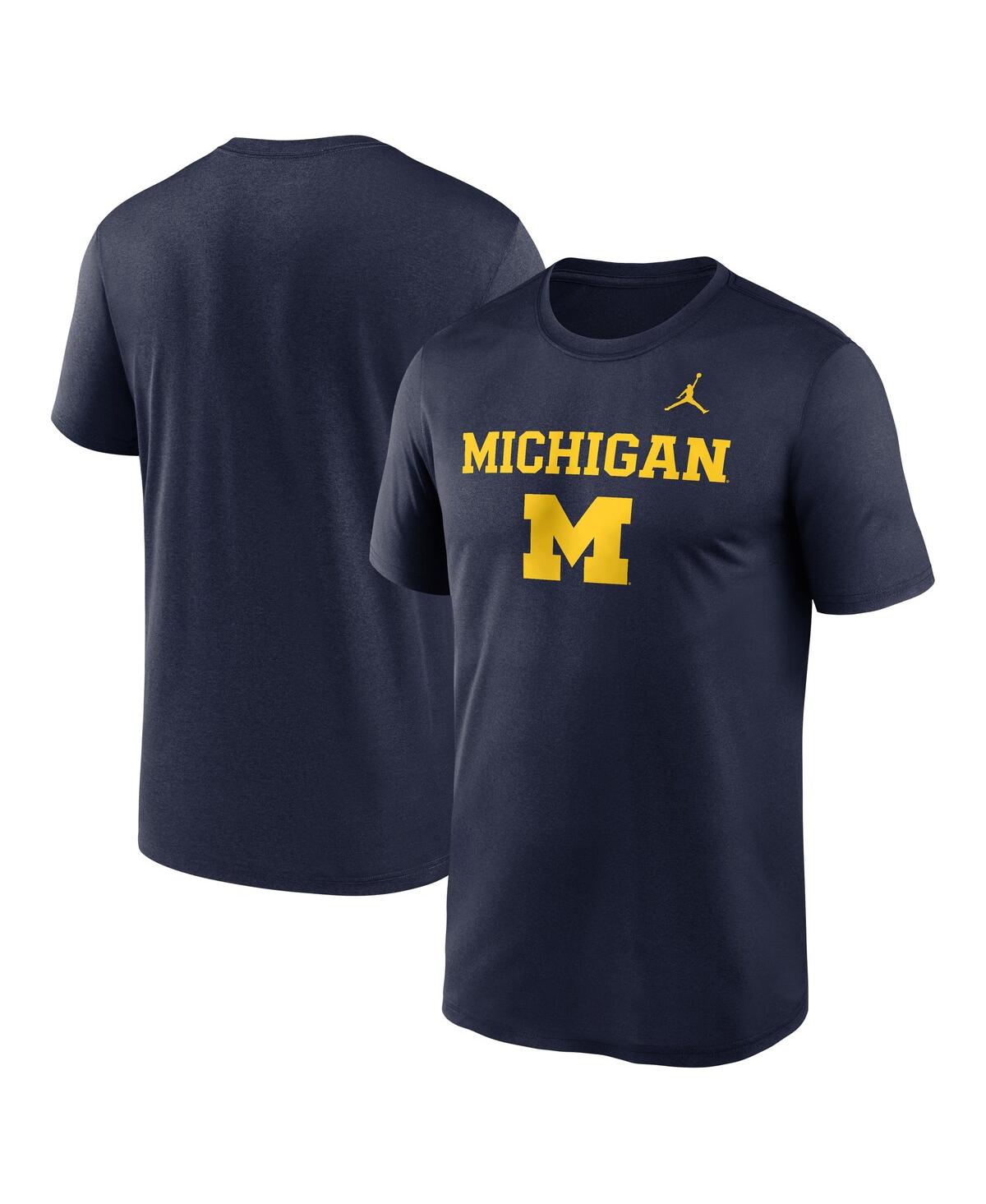 Jordan Men's Navy Michigan Wolverines Lockup Legend Performance T-shirt In Blue