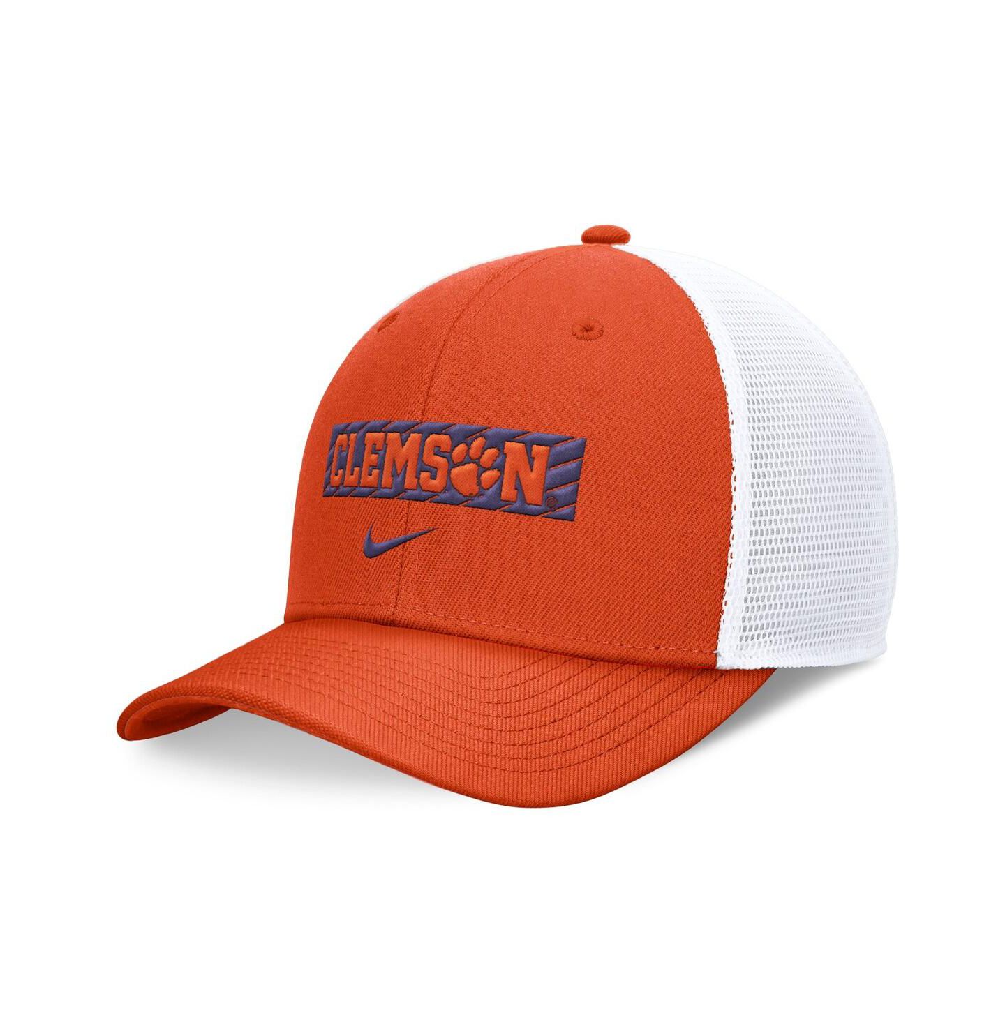 Мужская кепка Nike Orange/White Clemson Tigers 2024 Sideline Trucker Adjustable Hat — фото 1