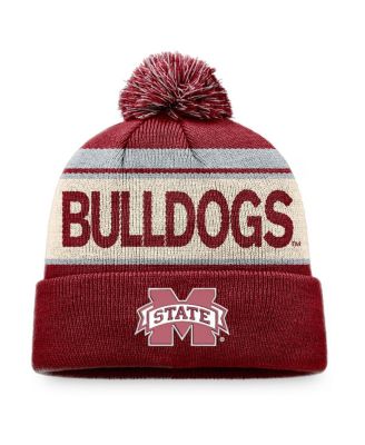 Top of the World - Men's Maroon Mississippi State Bulldogs Prime Cuffed Knit Hat with Pom