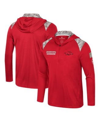 Colosseum - Men's  Cardinal Arkansas Razorbacks OHT Military Appreciation Quarter-Zip Hoodie Jacket