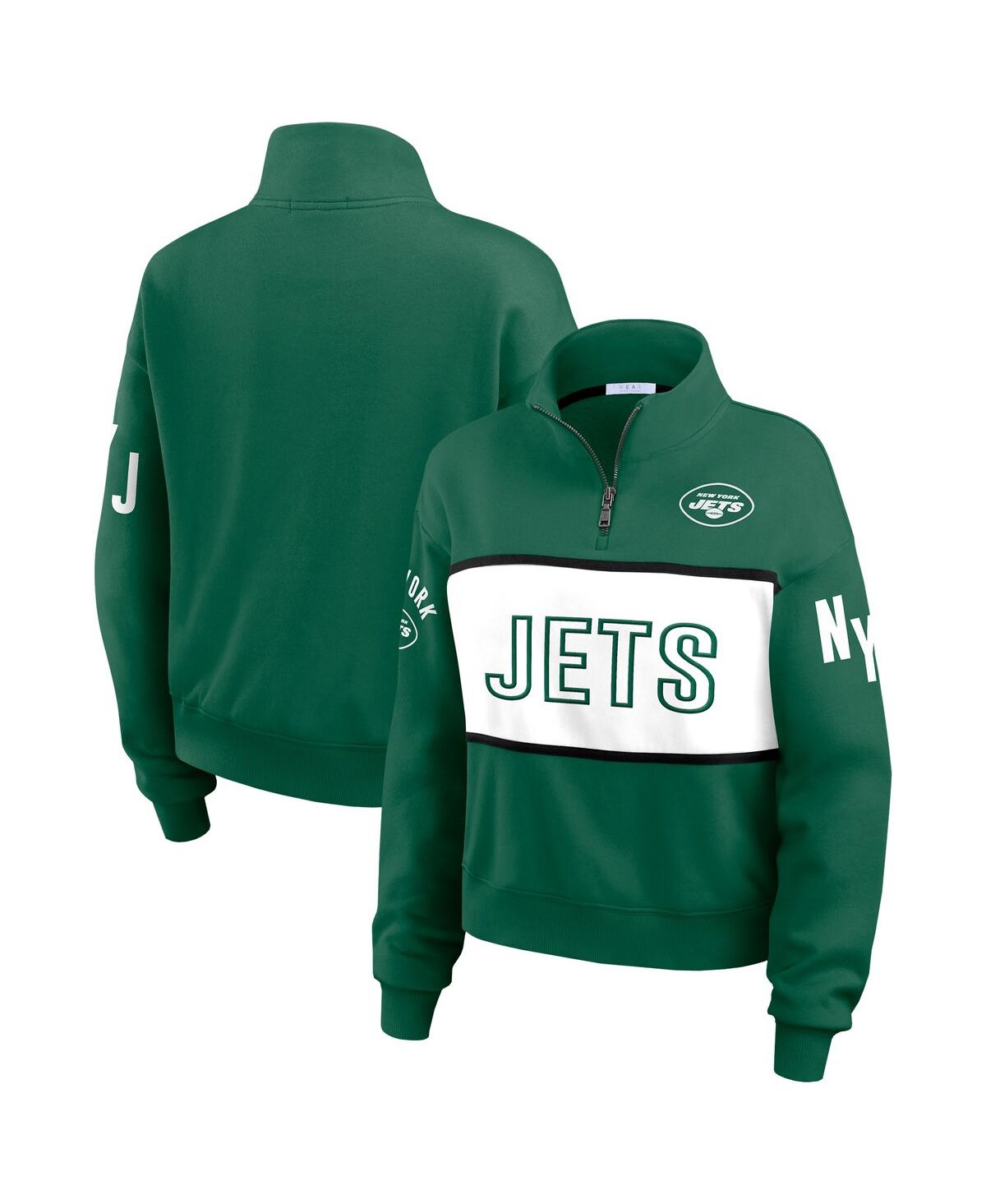 Wear By Erin Andrews Women's Green New York Jets Quarter-zip Jacket In Green