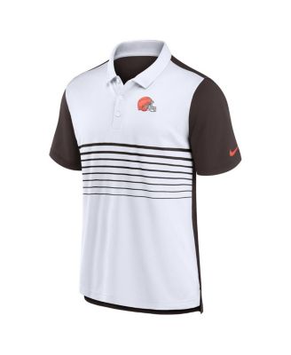 Men's White/Brown Cleveland Browns Fashion Performance Polo Shirt