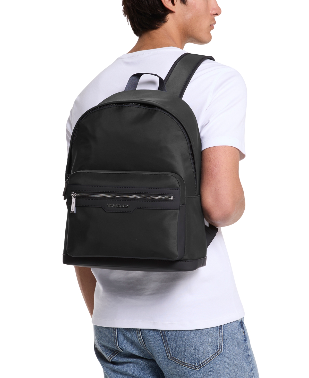 Shop Michael Kors Men's Brooklyn Explorer Logo Backpack In Black