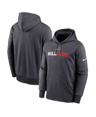 Nike - Men's Anthracite Buffalo Bills Billieve Performance Fleece Pullover Hoodie