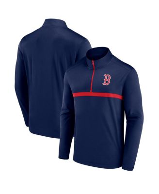 Fanatics - Men's Navy Boston Red Sox Head-to-Head Quarter-Zip Top