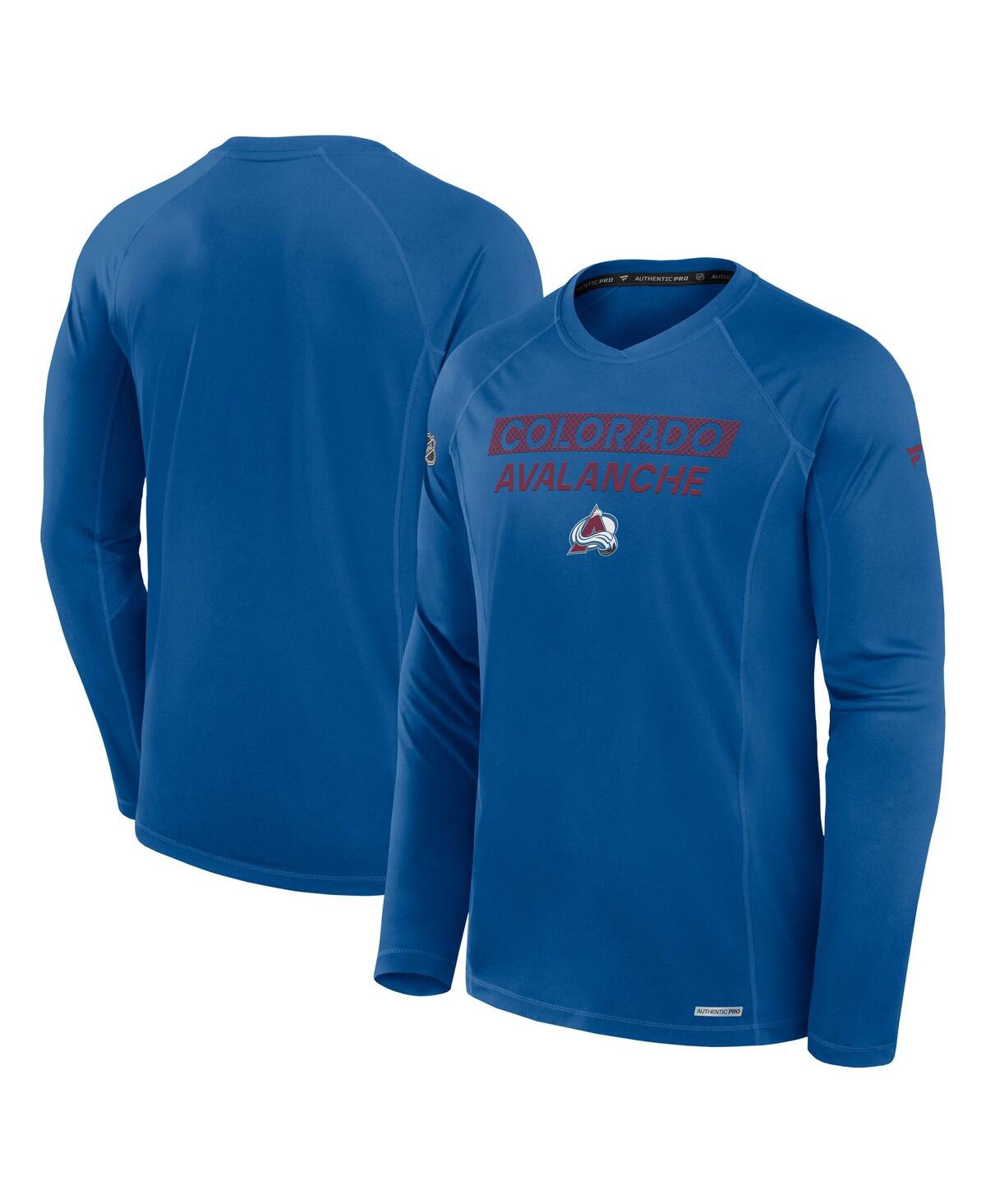 Fanatics Men's Blue Colorado Avalanche Authentic Pro Rink Tech Long Sleeve T-shirt In Blue