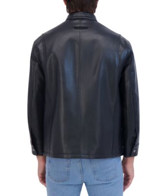 Men's Faux Leather Racer Jacket