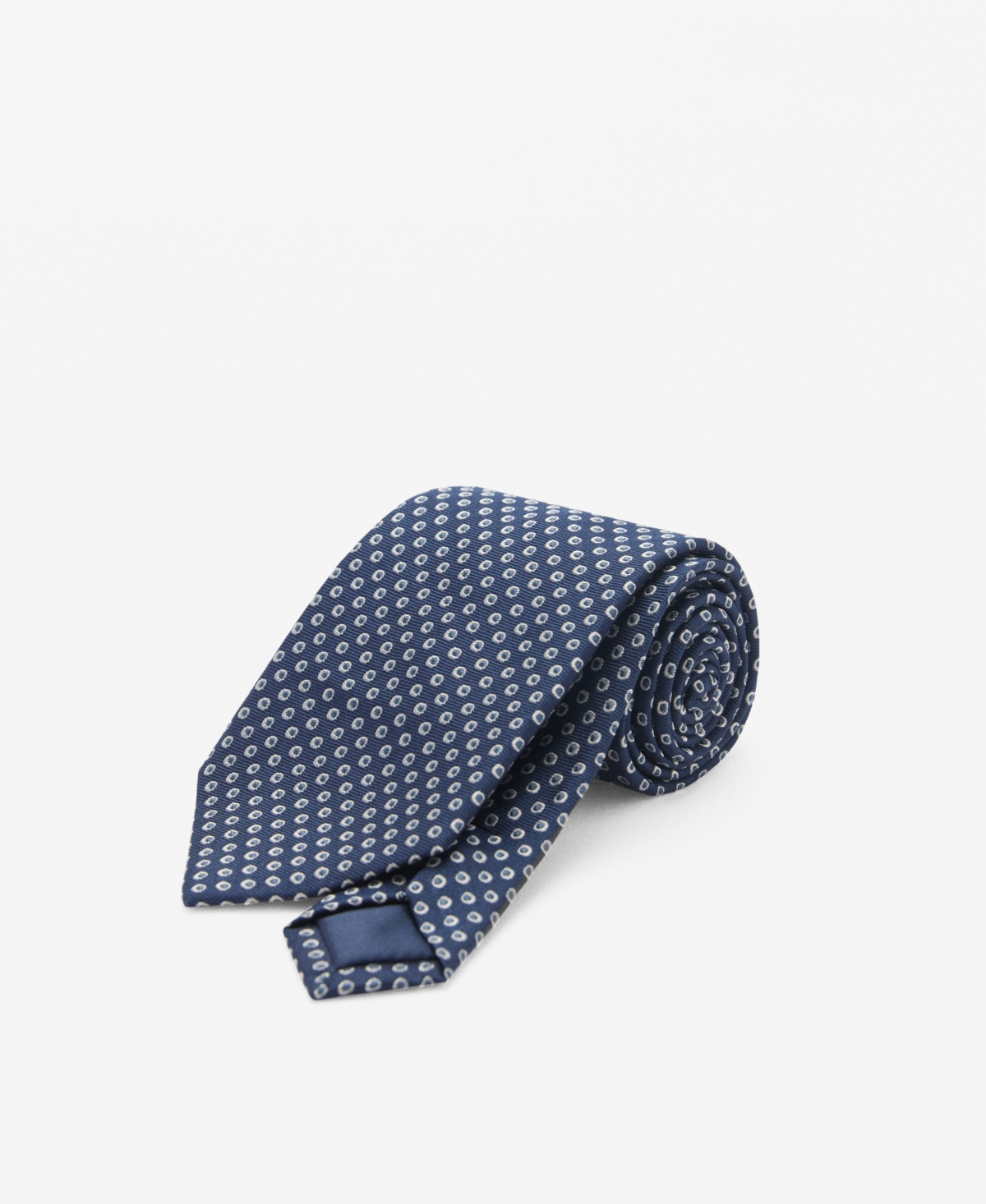 Men's Silk Geometric Tie - Dark Navy