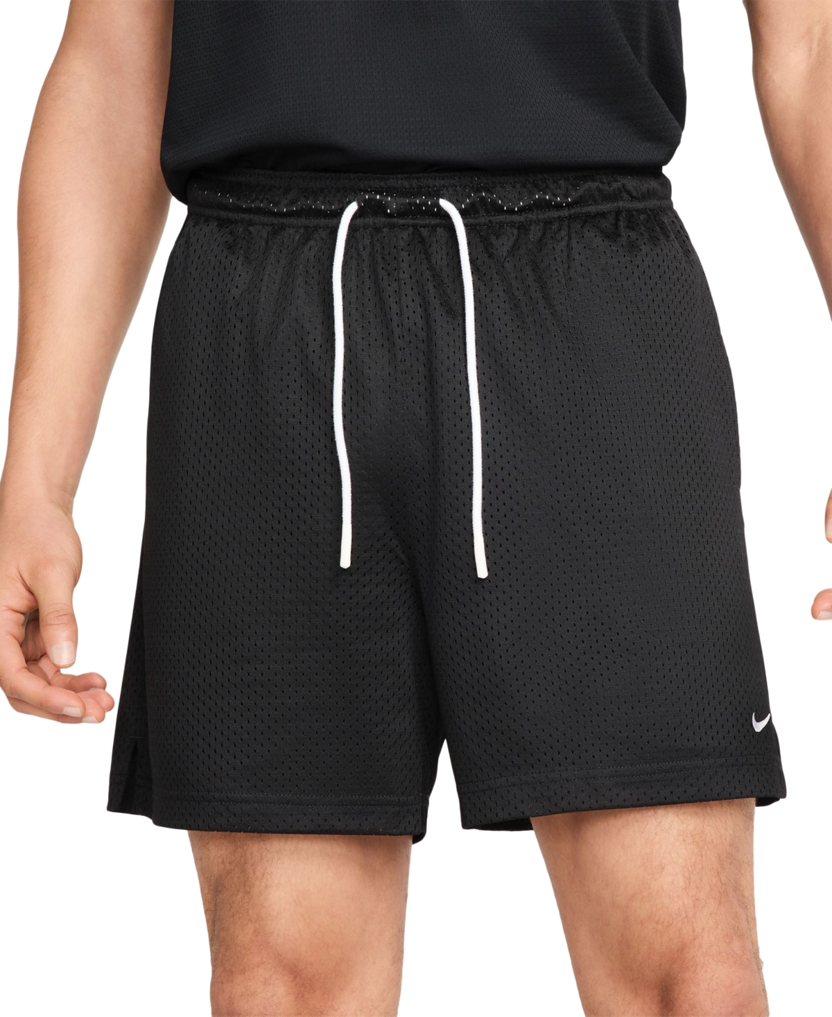 Nike Men's Dri-fit 5" Mesh Basketball Shorts In Black,white