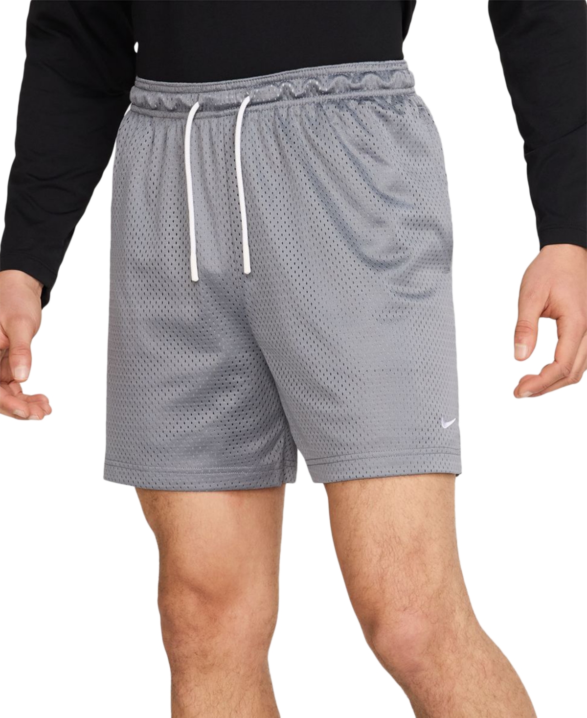 Nike Men's Dri-fit 5" Mesh Basketball Shorts - Cool Grey/white