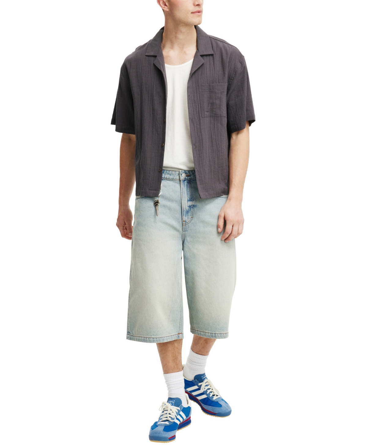 COTTON ON MEN'S RIVIERA BOX FIT SHORT SLEEVE SHIRT 