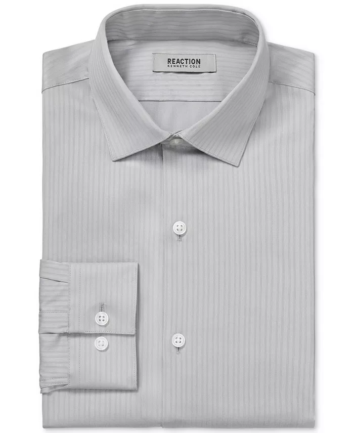 Men's Slim Fit Tonal Stripe Dress Shirt - thumbnail 4