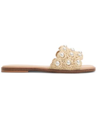 Women's Gizelle Pearl Embellished Flat Slide Sandals