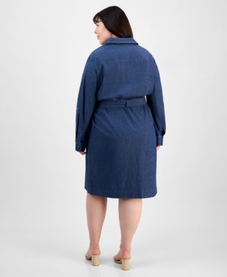 Plus Size Denim Shirtdress
