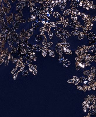 Women's Embellished V-Neck Sleeveless Gown