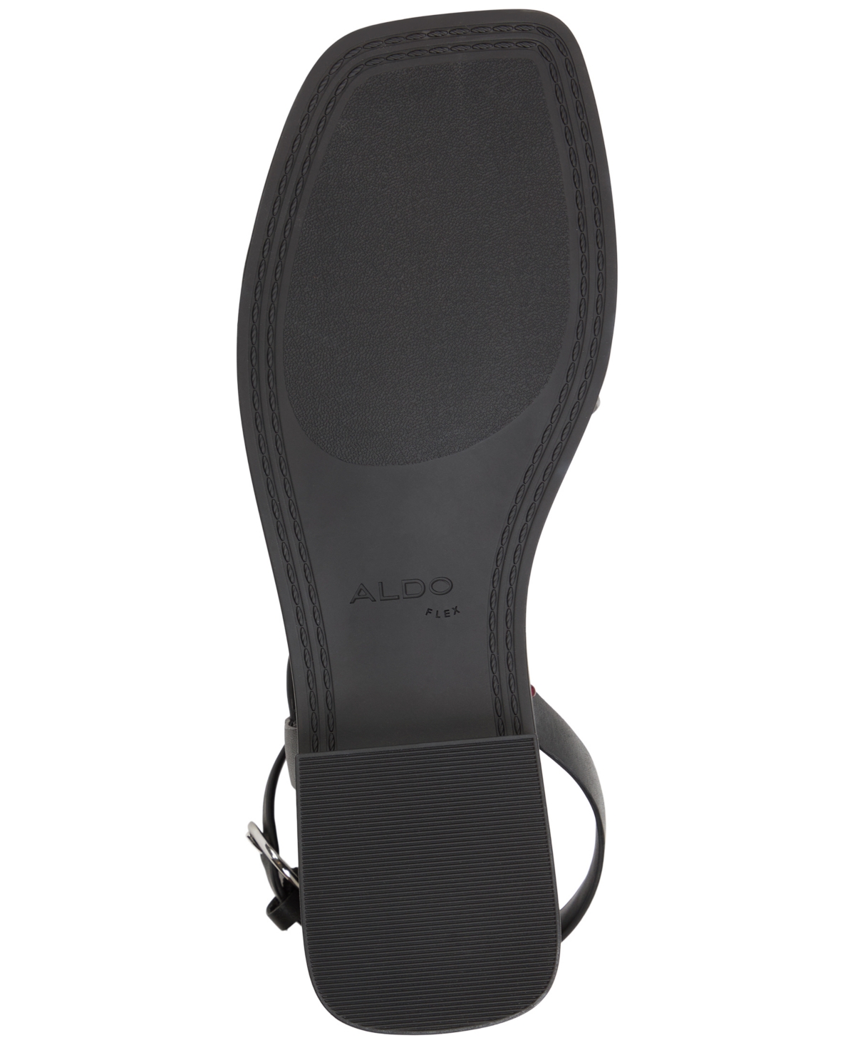 Shop Aldo Women's Grugar Strappy Square-toe Flat Sandals In Charcoal