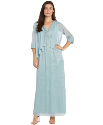 R & M Richards - Petite 2-Pc. Jacket & Crinkled Dress Set