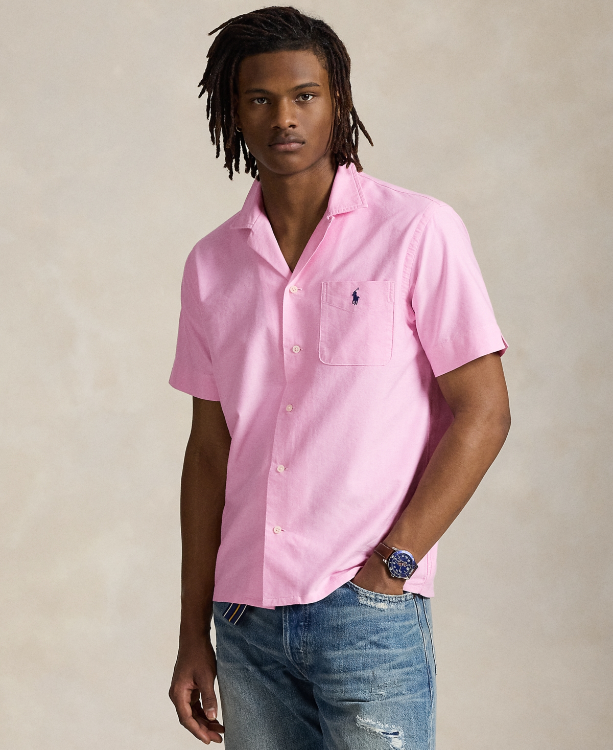 Polo Ralph Lauren Men's Classic-Fit Oxford Camp Shirt - New Rose