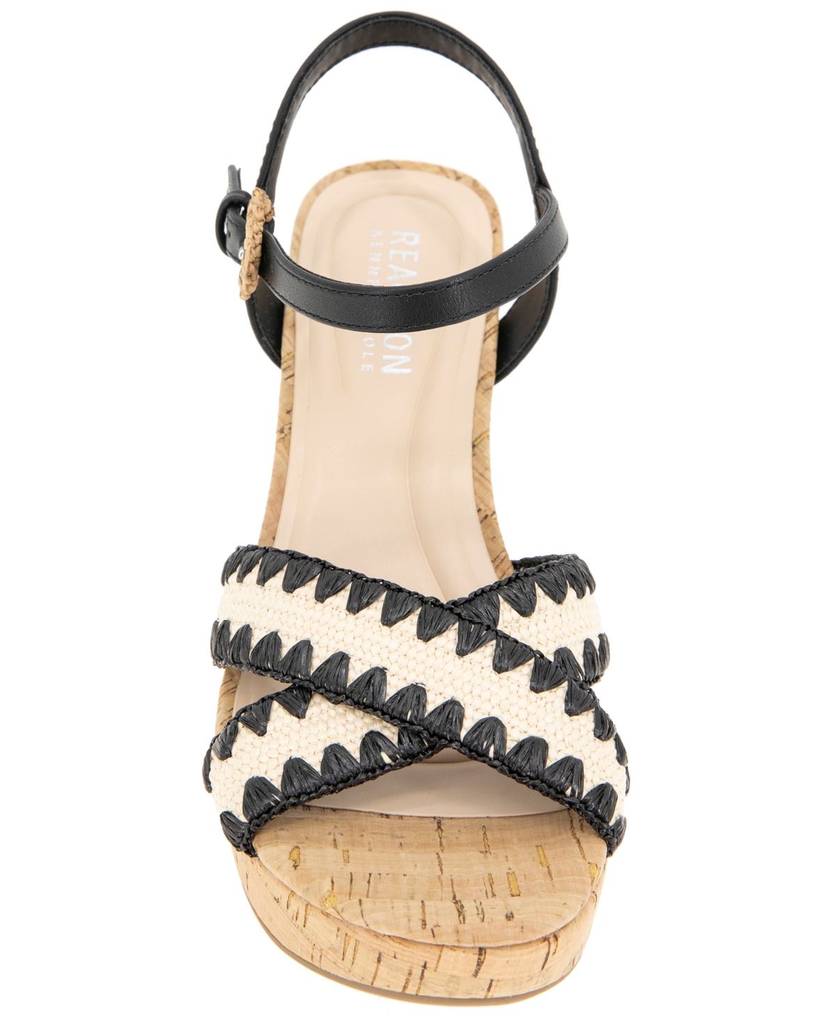 Kenneth Cole Reaction Women's Reeva Raffia Platform Dress Sandals In Black Raffia