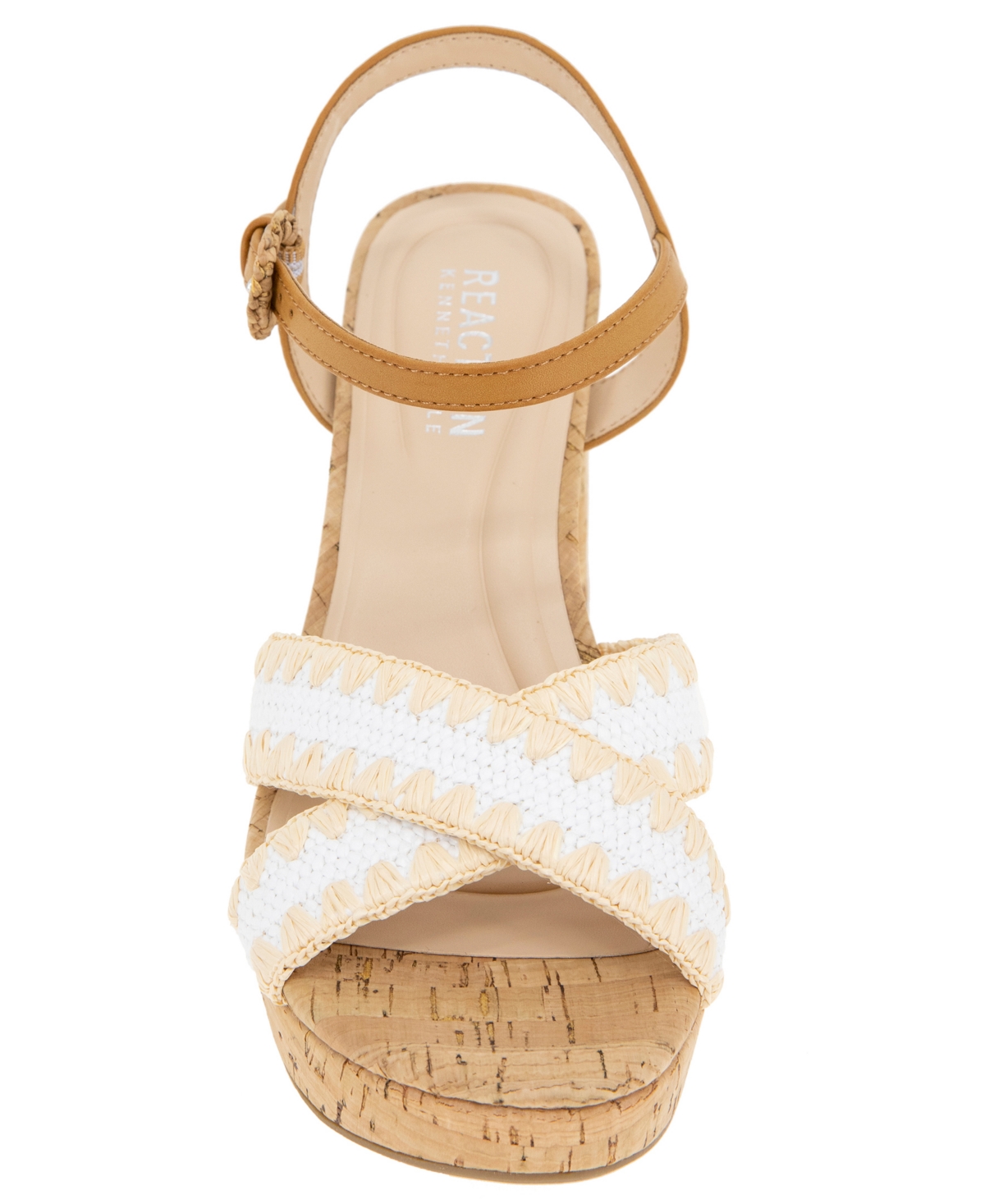 Kenneth Cole Reaction Reeva Platform Sandal In White Raffia