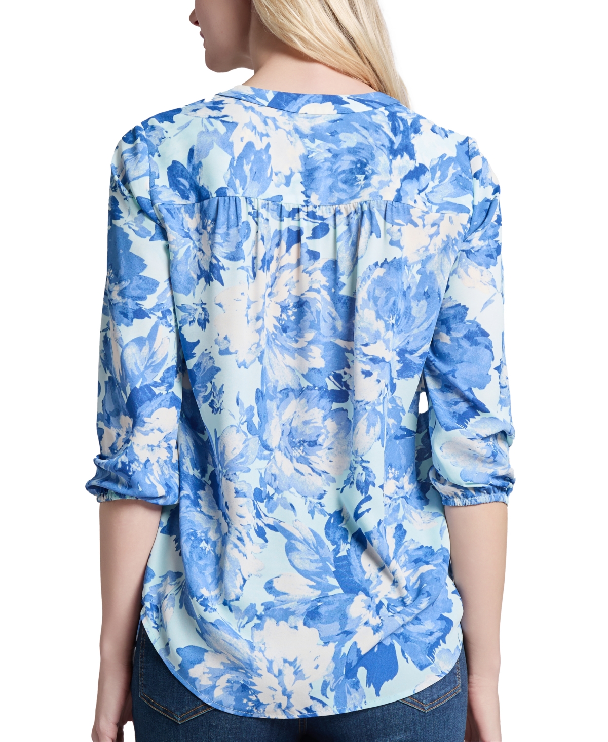 Jones New York Print Tunic Top In Soft Seaglass Multi