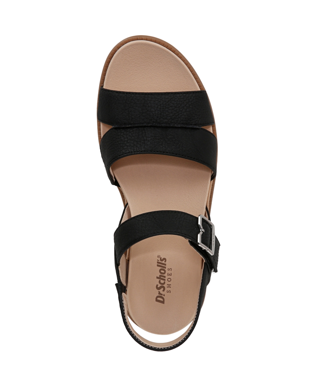 Shop Dr. Scholl's Women's Timeless Fun Open Round Toe Strappy Sandals In Black Faux Leather