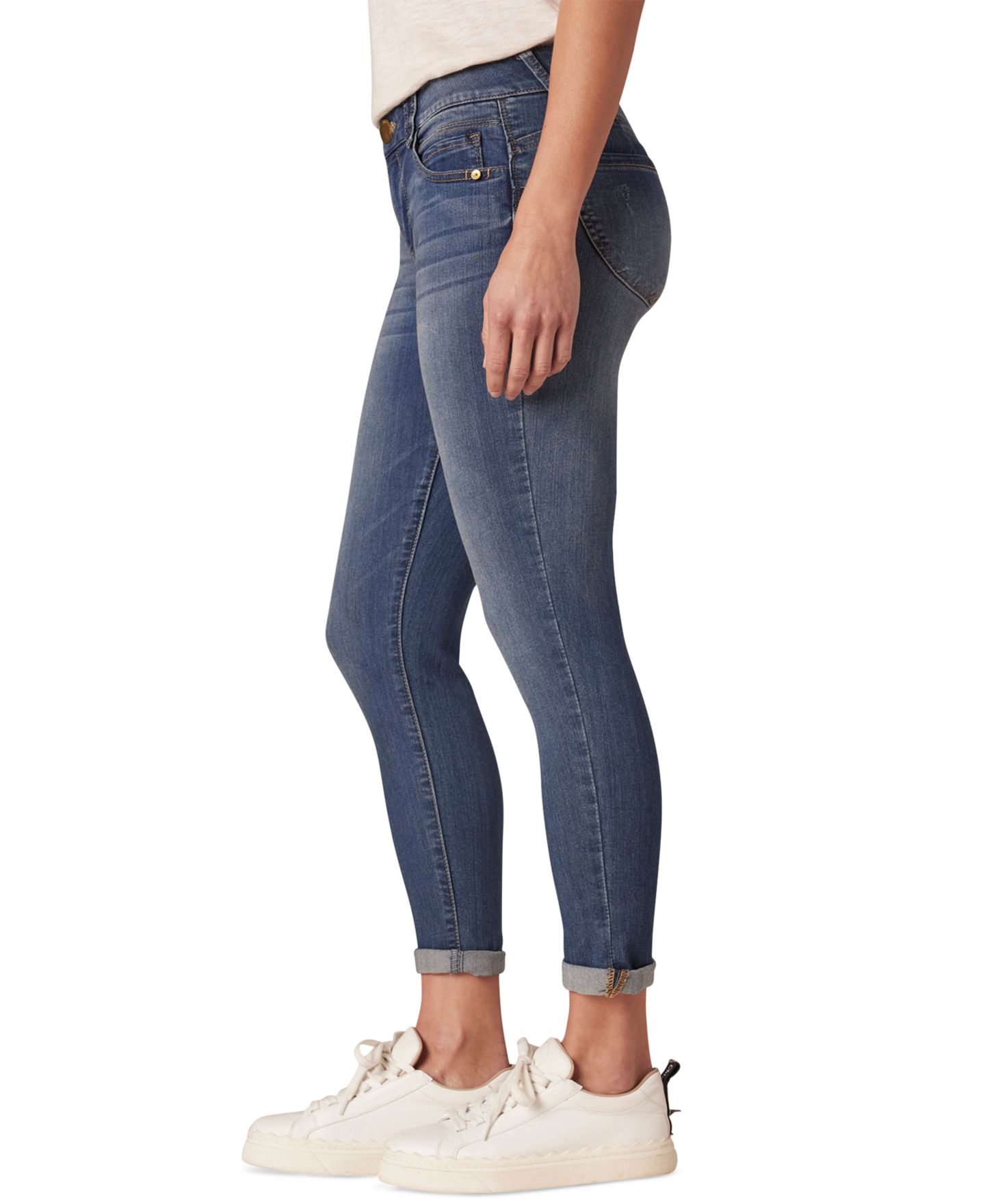 Женские джинсы Democracy Petite Mid-Rise Cuffed Ankle, цвет: Синий, вариант 1 — фото 2
