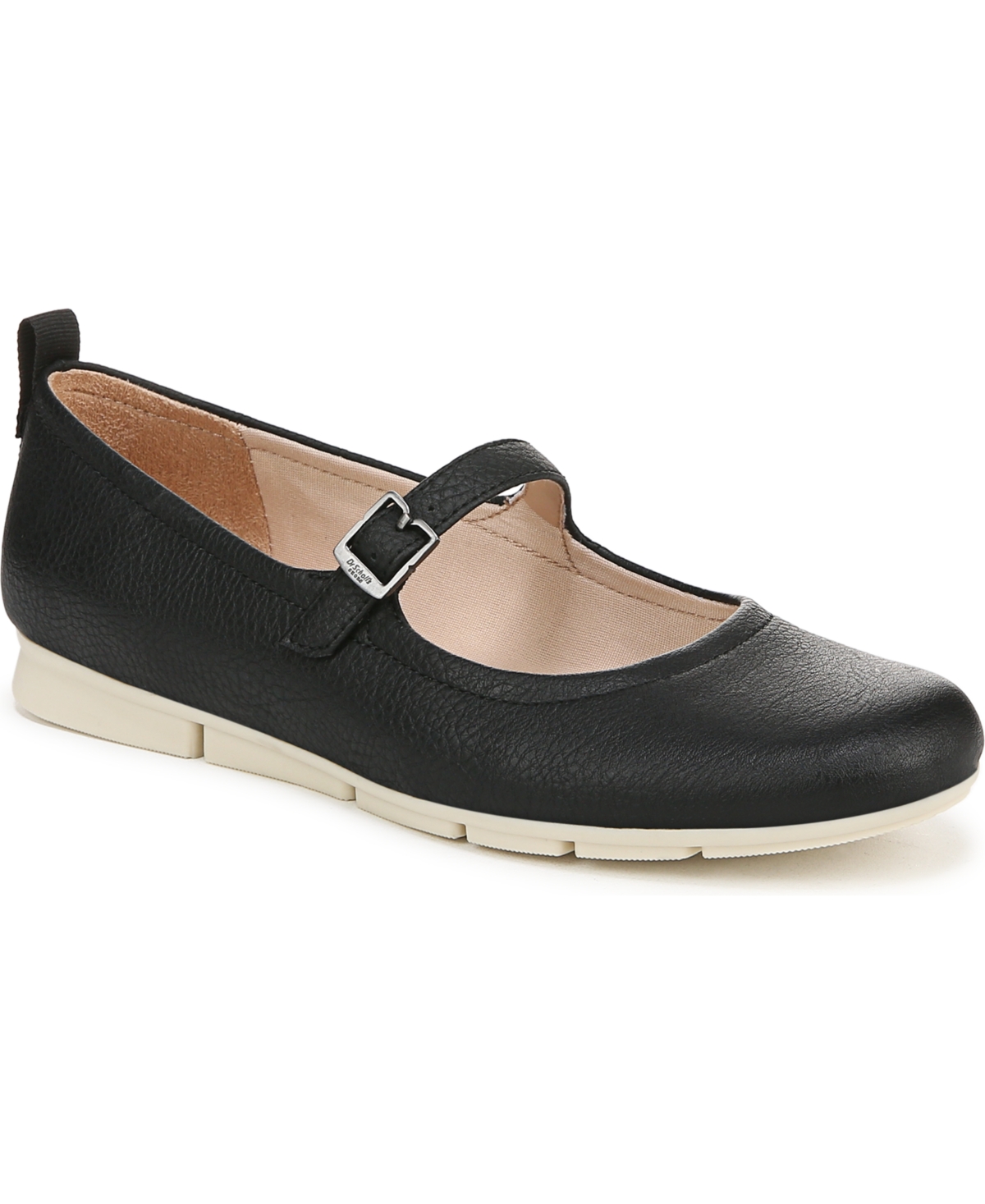 Women's Timeless Jane Closed Round Toe Mary Jane Flats - Black/Brown Gum Faux Leather
