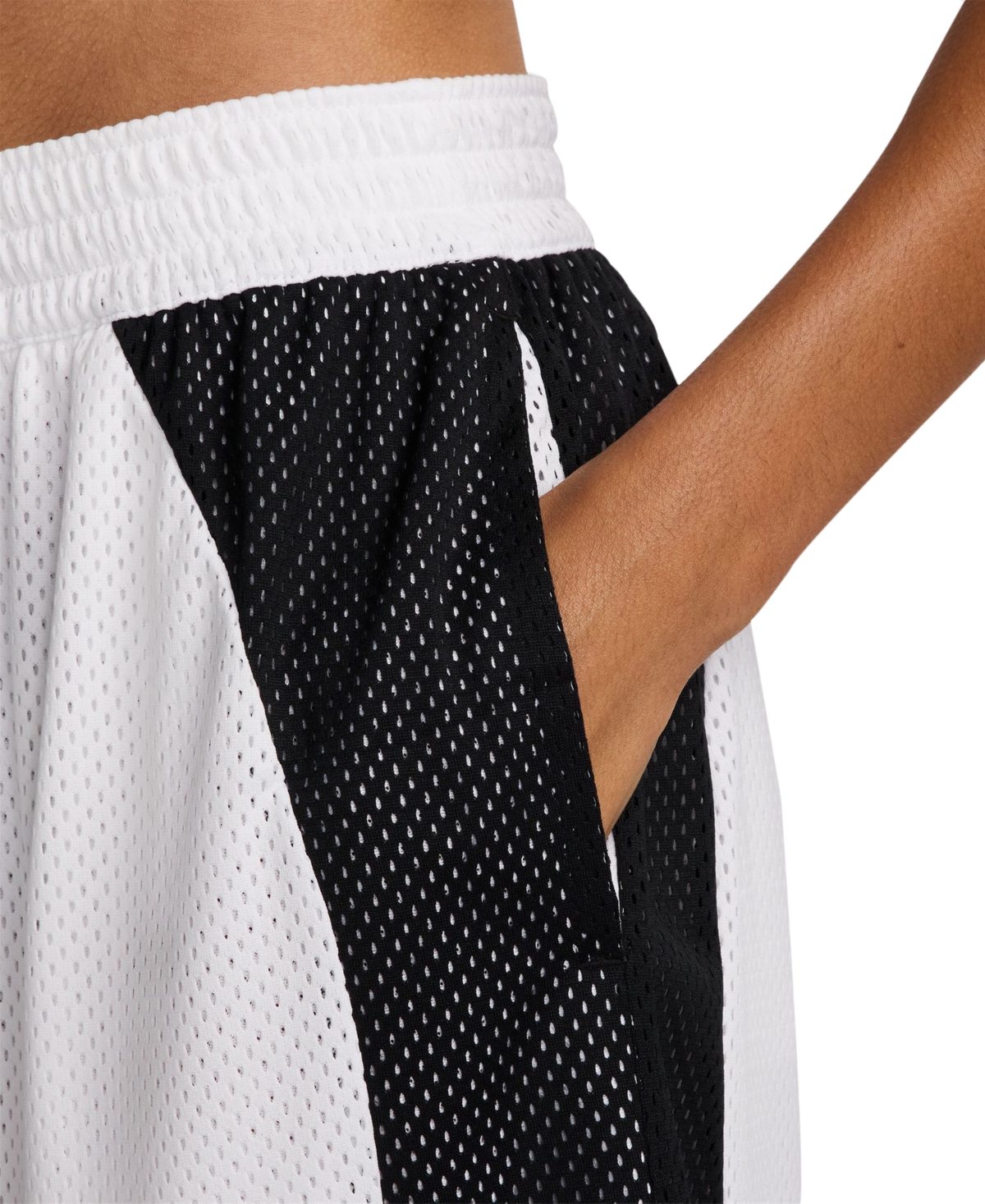 Nike Essential Dri-fit Mesh Basketball Shorts In White,whit