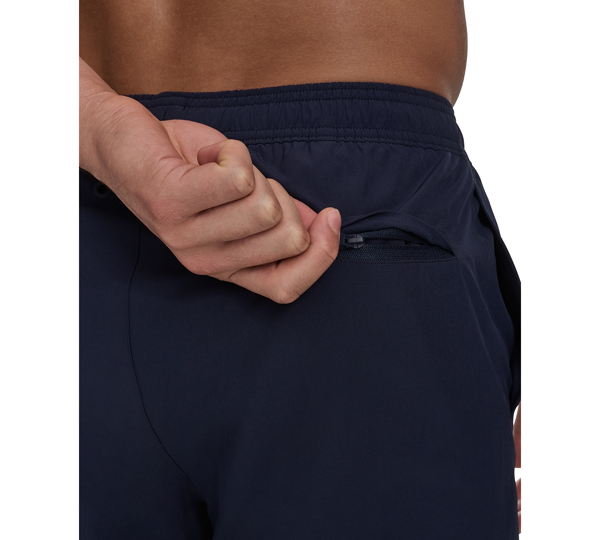 Calvin Klein Men's Regular-fit Quick-dry 5" Swim Trunks With Compression Short Liner In Navy