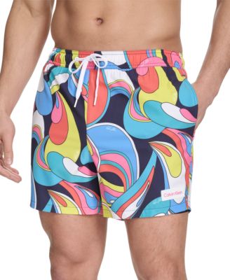 Men's Core Euro Regular-Fit Quick-Dry 5" Swim Trunks with Compression Short Liner