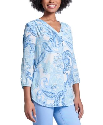 Women's Paisley-Print V-Neck Tunic