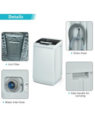 8.8 lbs Portable Full-Automatic Laundry Washing Machine with Drain Pump