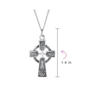 Viking Love Knot Celtic Cross Pendant Necklace Sterling Silver