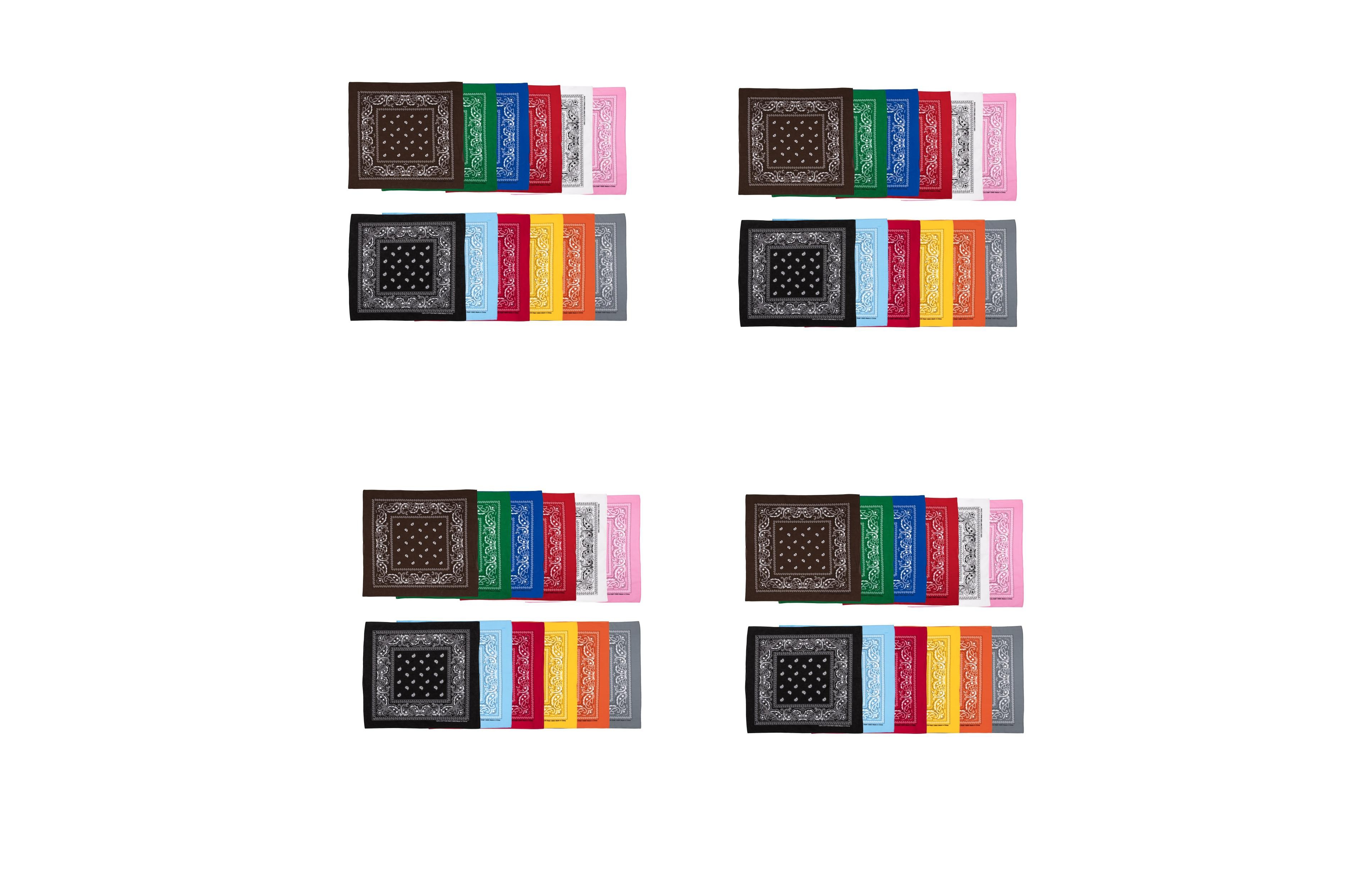Bioworld Lightweight Multicolored 22"x22" 48-Pack Bandana Set
