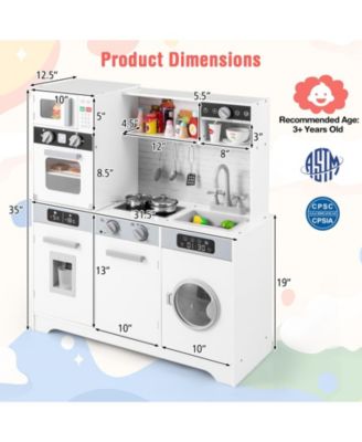 Pretend Play Kitchen Toy Set with Kitchen Accessories Real Lights and Sounds for Interactive Fun