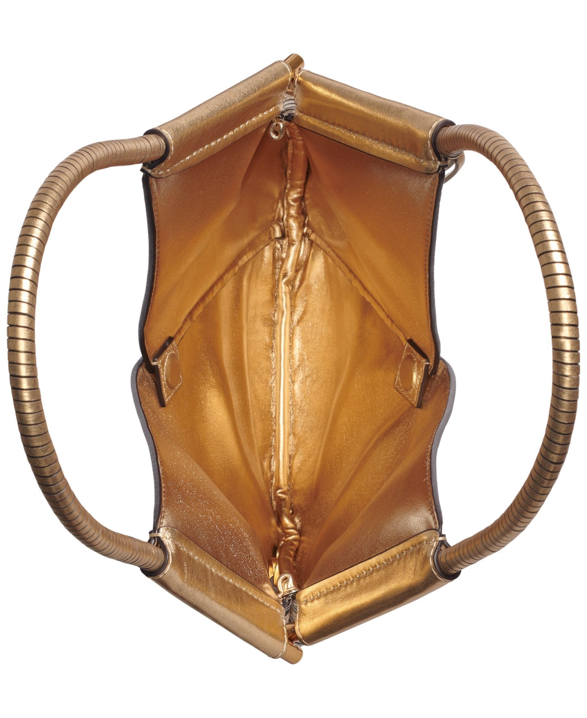 Shop Donna Karan Baldwin Mini Metallic Shoulder Bag In Gold