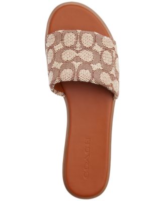 COACH Holly Signature Jacquard Slip-On Slides - Macy's
